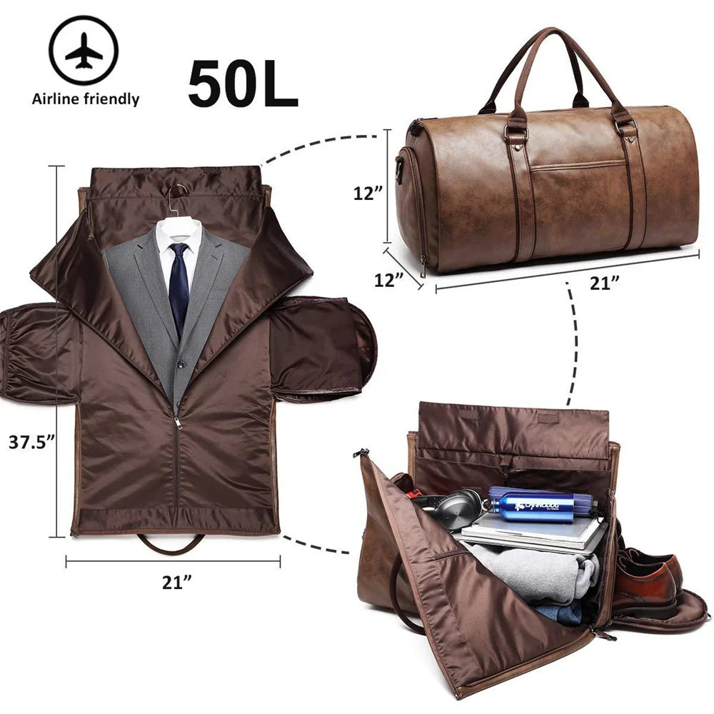 Men’s 2-in-1 Garment Duffel Bag – Carry-On Travel Suit Bag